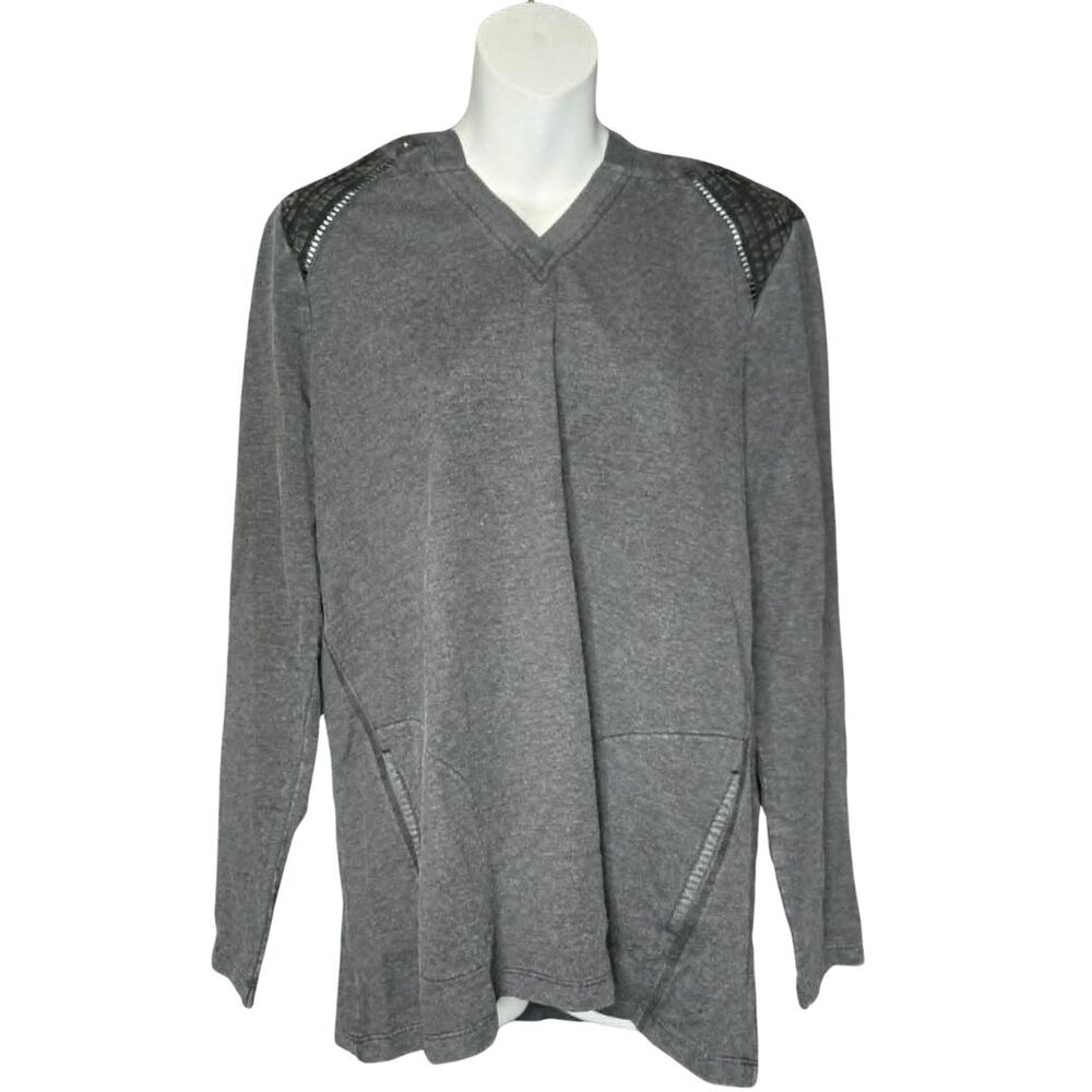 LOGO Life by Lori Goldstein French Terry Pullover Hoodie With Pintuck Size S NWT